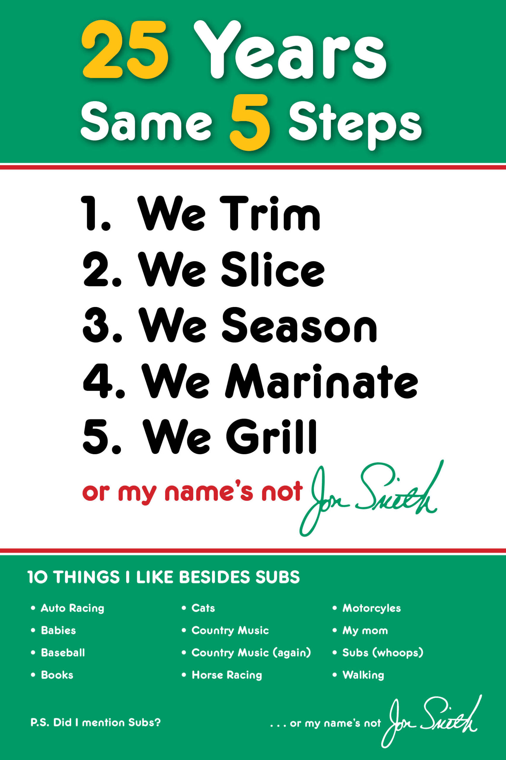 Jon Smith Subs 18 JON 5 Steps Ad2